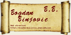 Bogdan Binjović vizit kartica